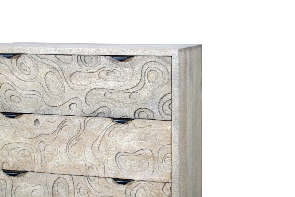 35" White Solid Wood Five Drawer Dresser-7
