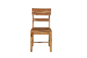 Set of Two Brown Solid Wood Ladder Back Dining Side Chairs-0