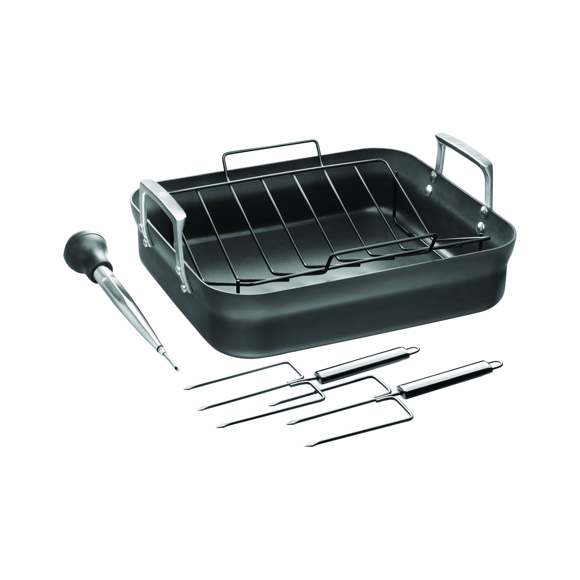 ZWILLING Motion 41 X 36 cm Aluminum Rectangular Roaster, Black-n/a-DECOROLALA