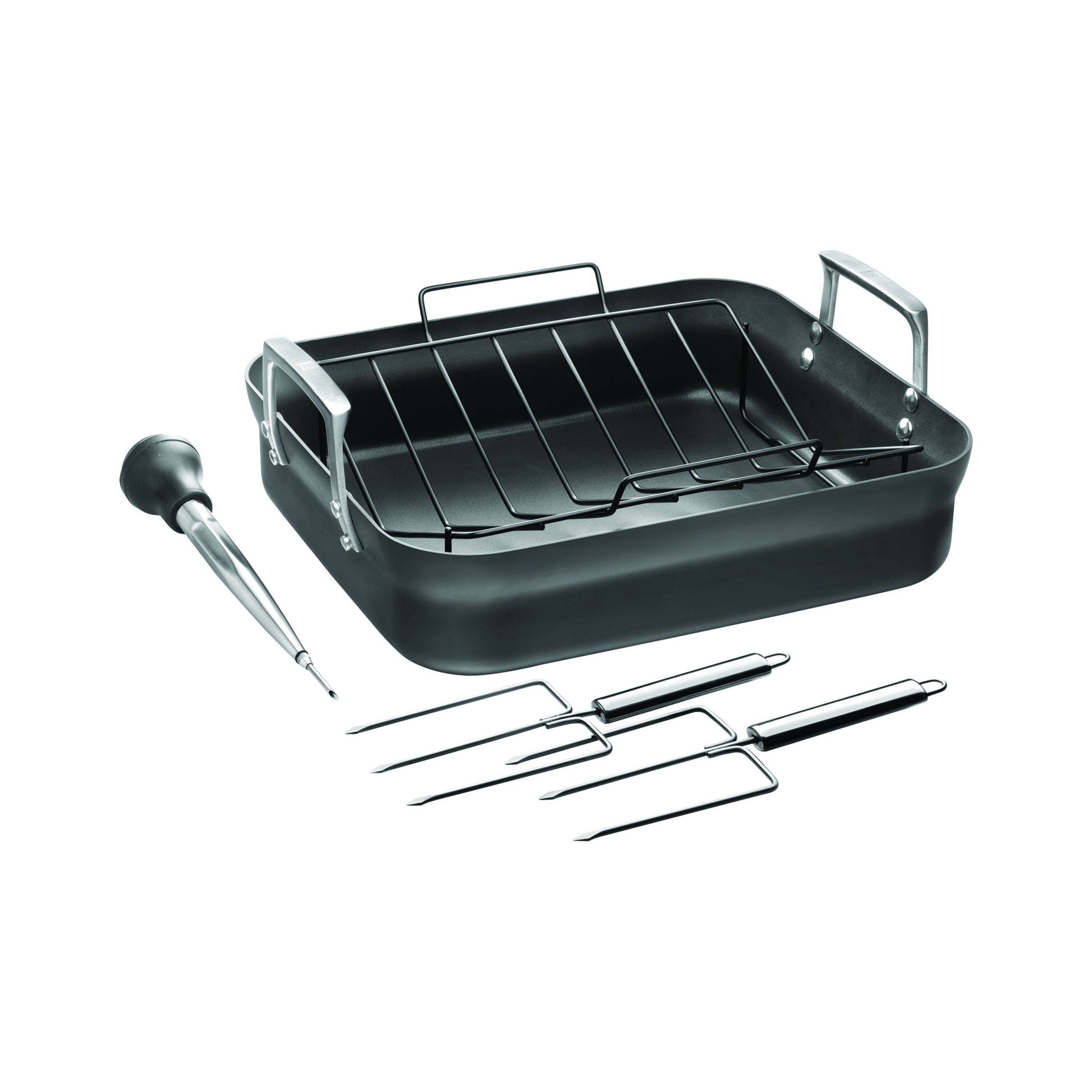 ZWILLING Motion 41 X 36 cm Aluminum Rectangular Roaster, Black-n/a-DECOROLALA