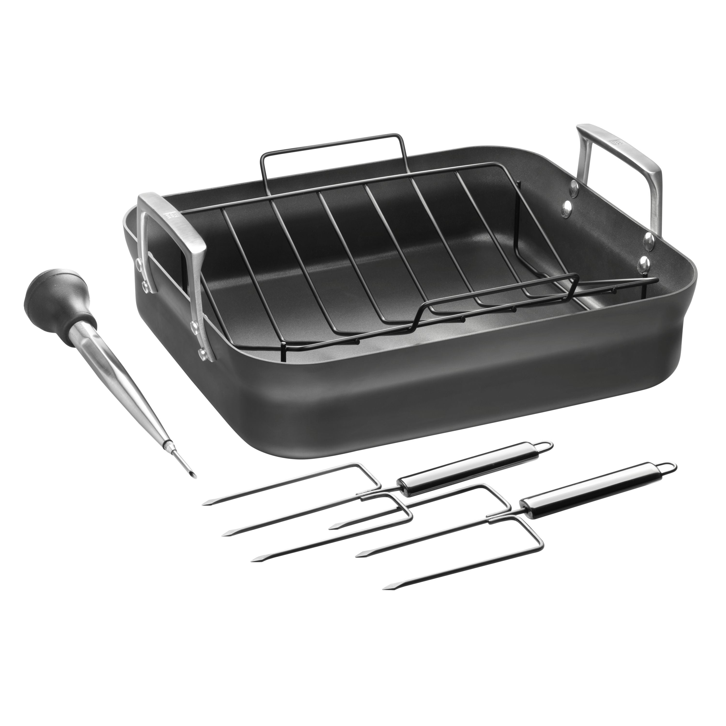 ZWILLING Motion 41 X 36 cm Aluminum Rectangular Roaster, Black-n/a-DECOROLALA