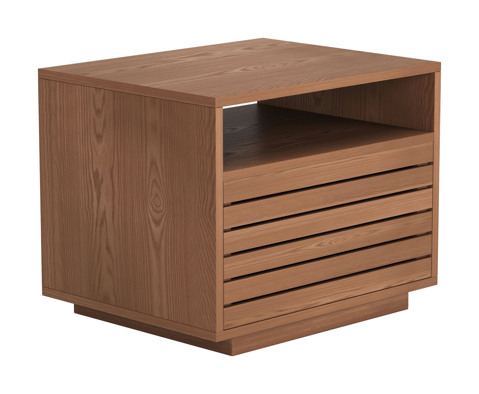 16" Brown Solid Wood Pedestal End Table With Drawer-4