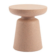 17" Brown Heavy Duty Plastic Round Pedestal End Table-0
