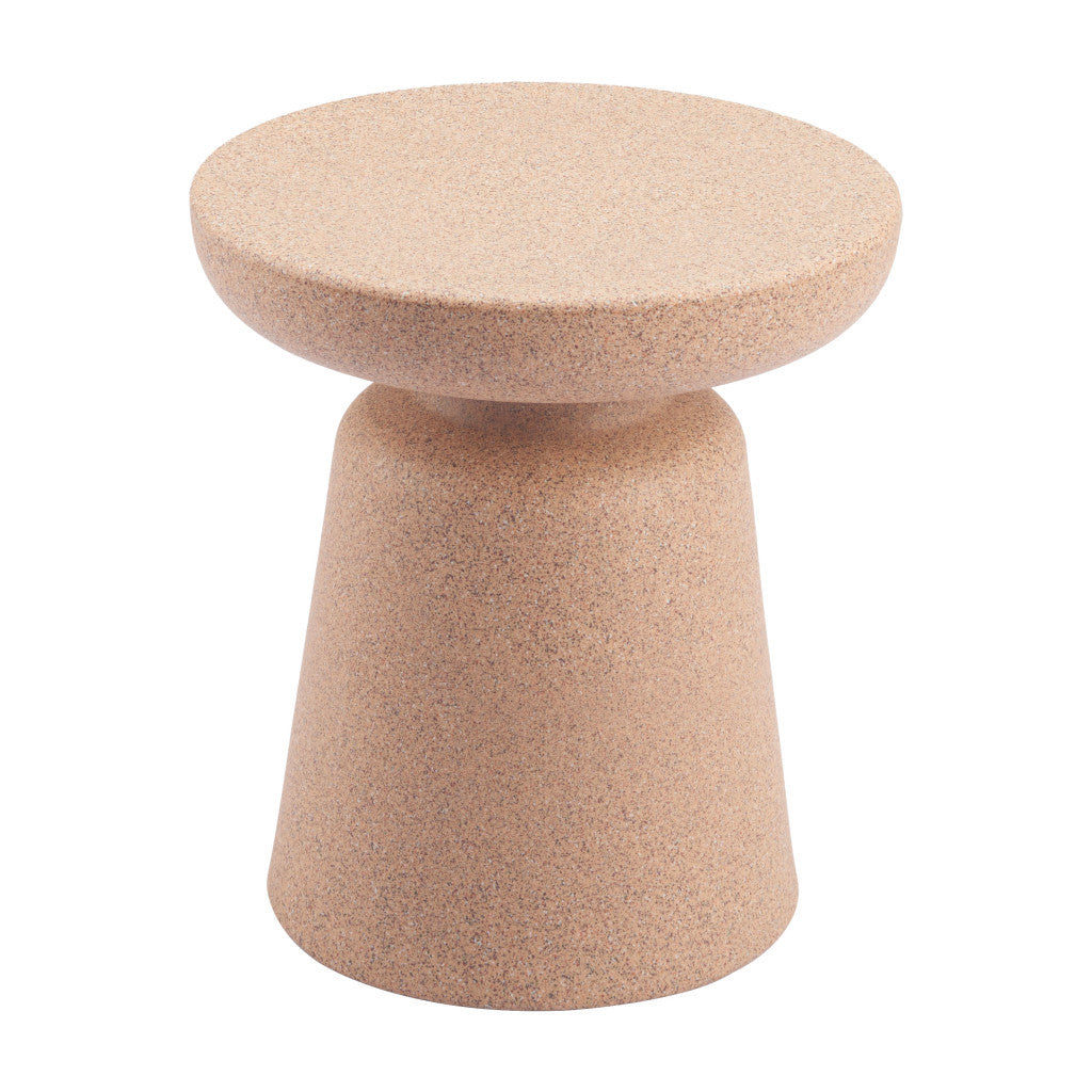 17" Brown Heavy Duty Plastic Round Pedestal End Table-1