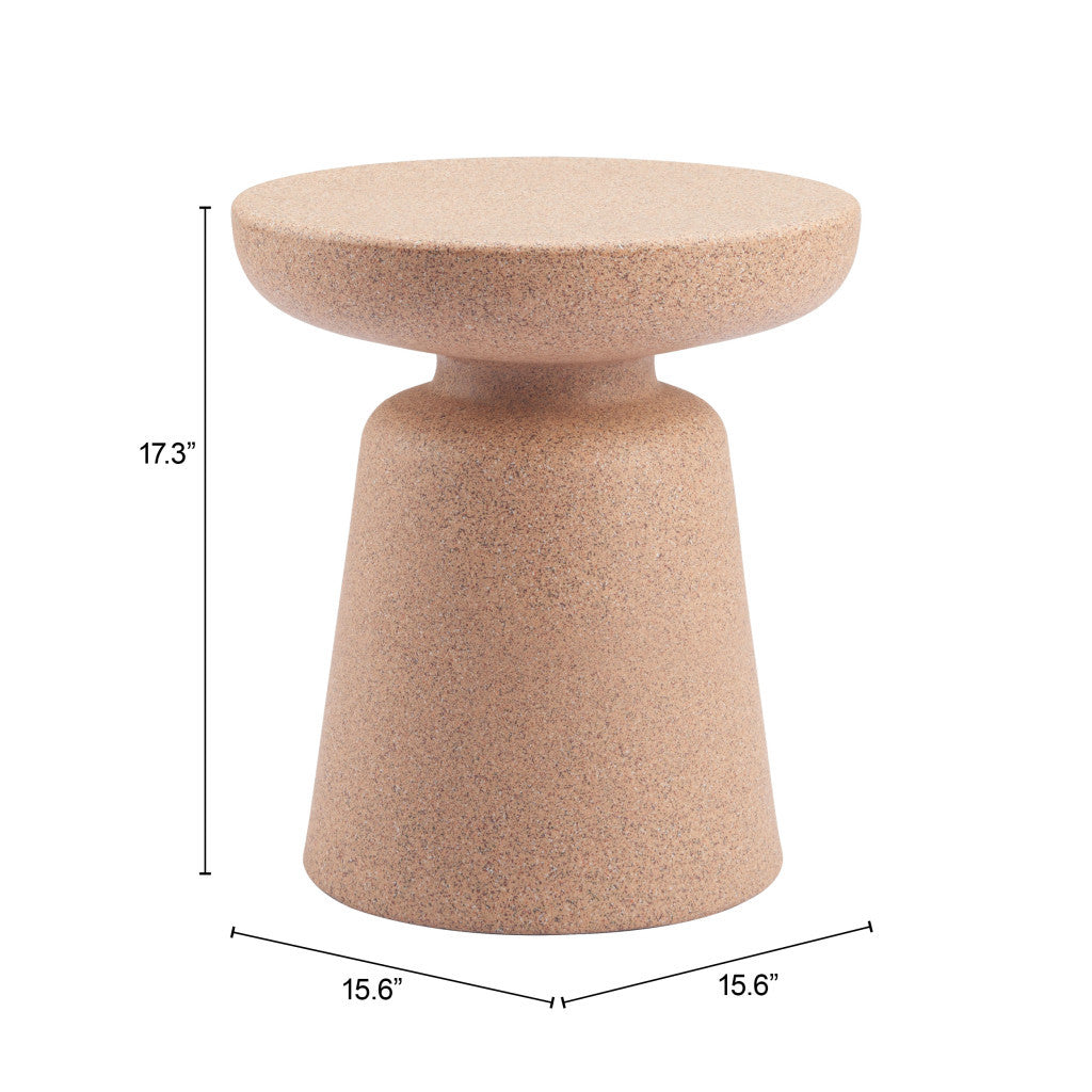 17" Brown Heavy Duty Plastic Round Pedestal End Table-8