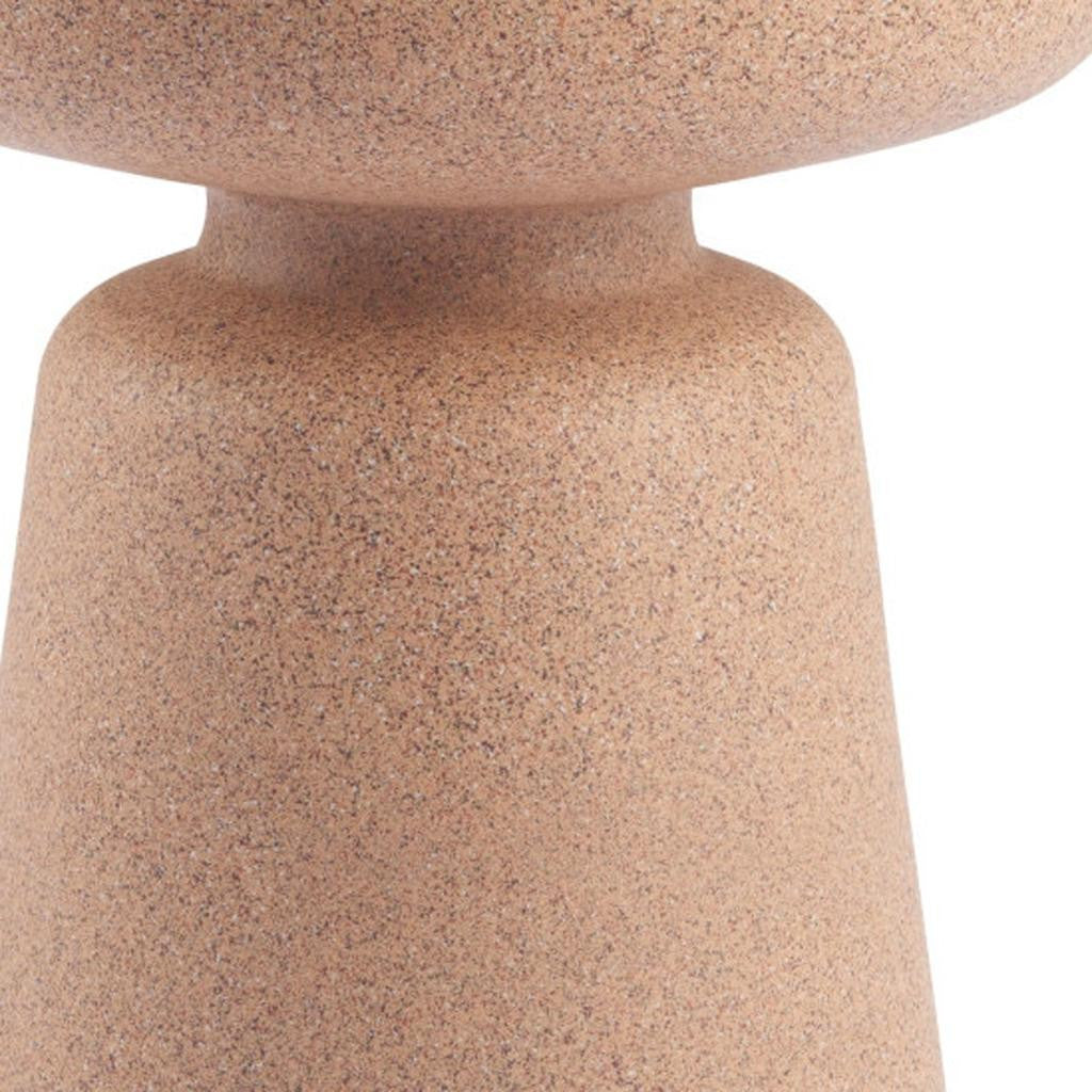 17" Brown Heavy Duty Plastic Round Pedestal End Table-4