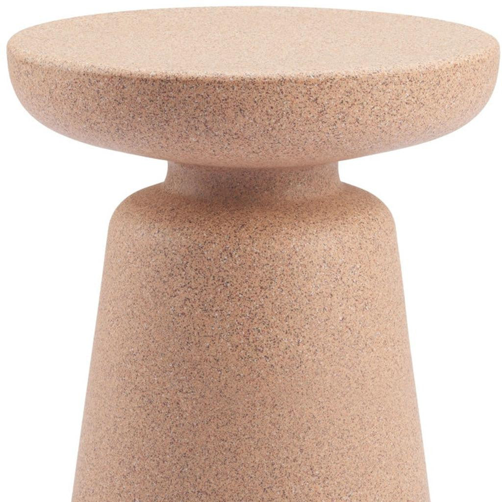 17" Brown Heavy Duty Plastic Round Pedestal End Table-5