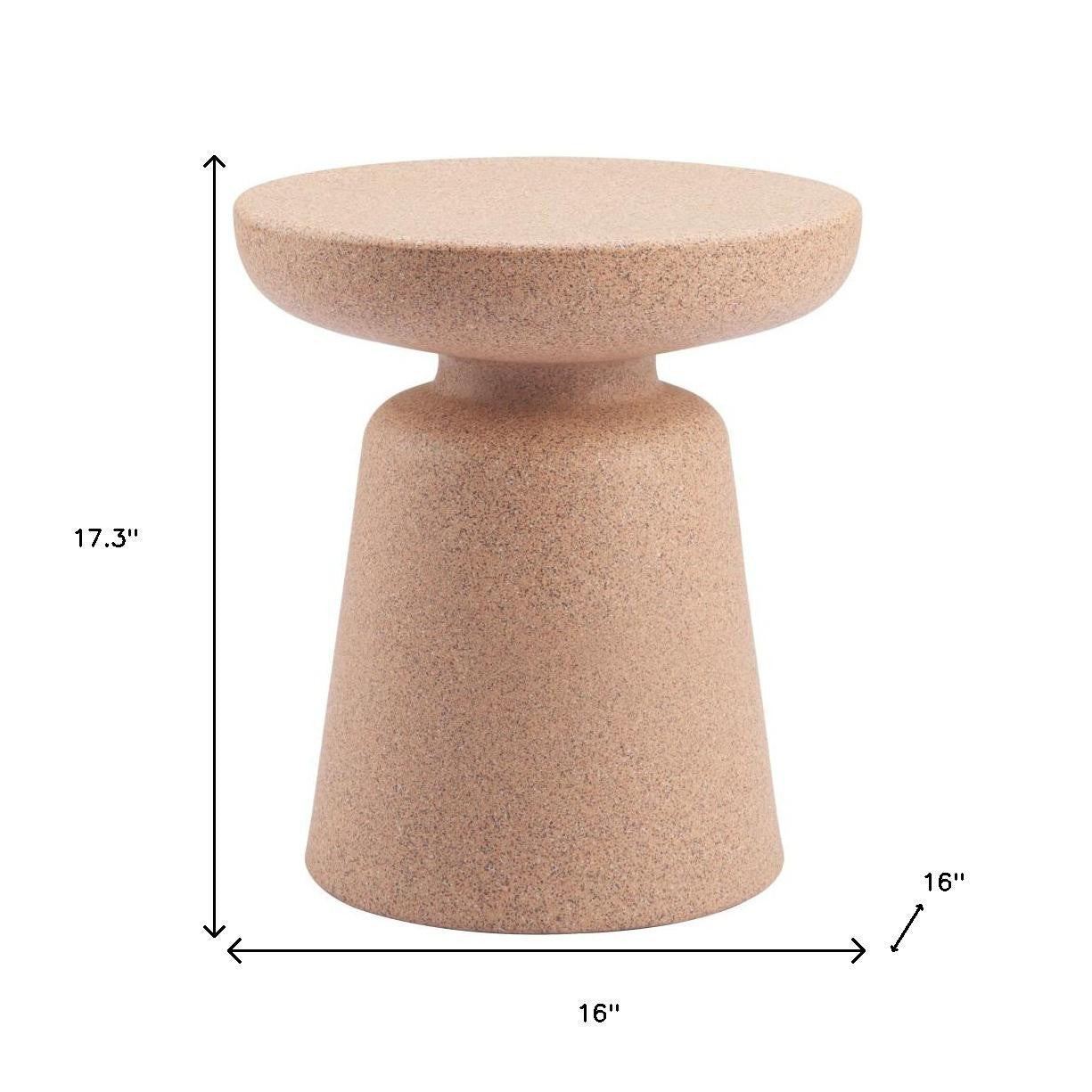 17" Brown Heavy Duty Plastic Round Pedestal End Table-7