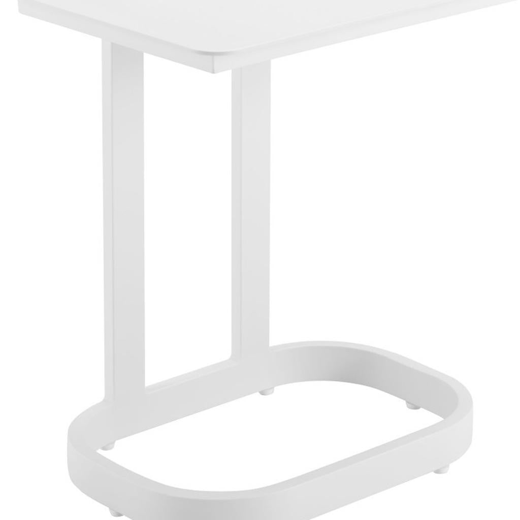 24" White Aluminum Pedestal End Table-7