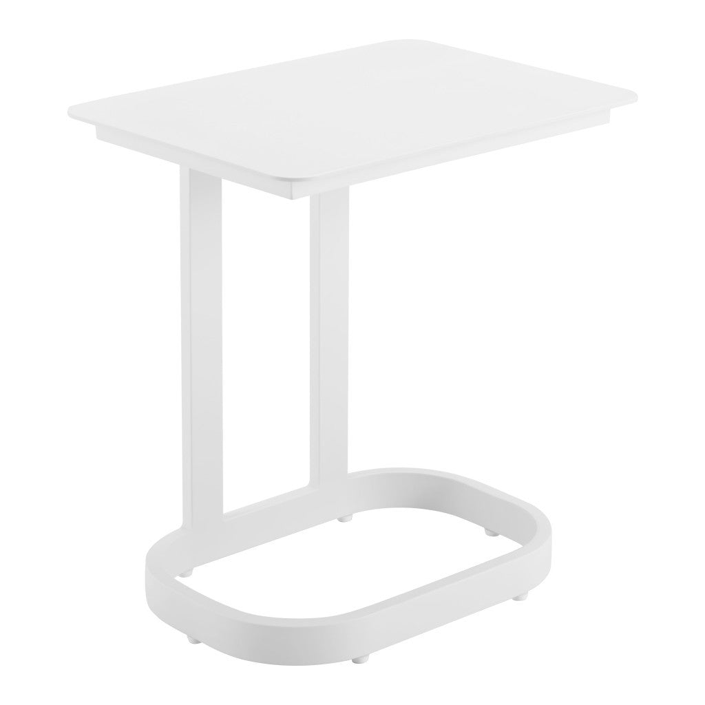 24" White Aluminum Pedestal End Table-0