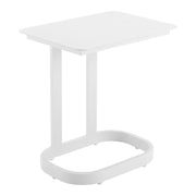 24" White Aluminum Pedestal End Table-0