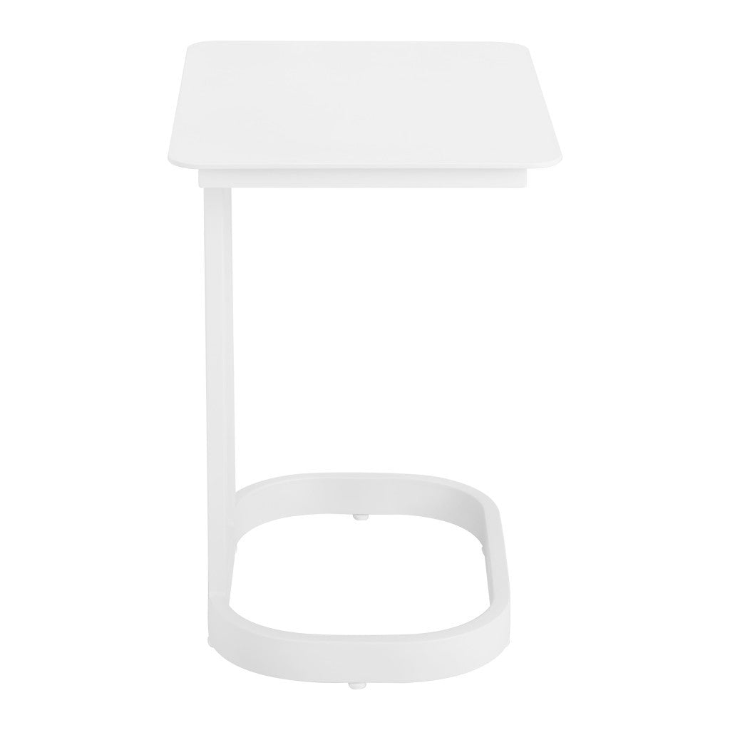 24" White Aluminum Pedestal End Table-1