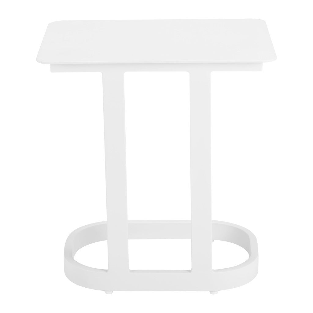 24" White Aluminum Pedestal End Table-3