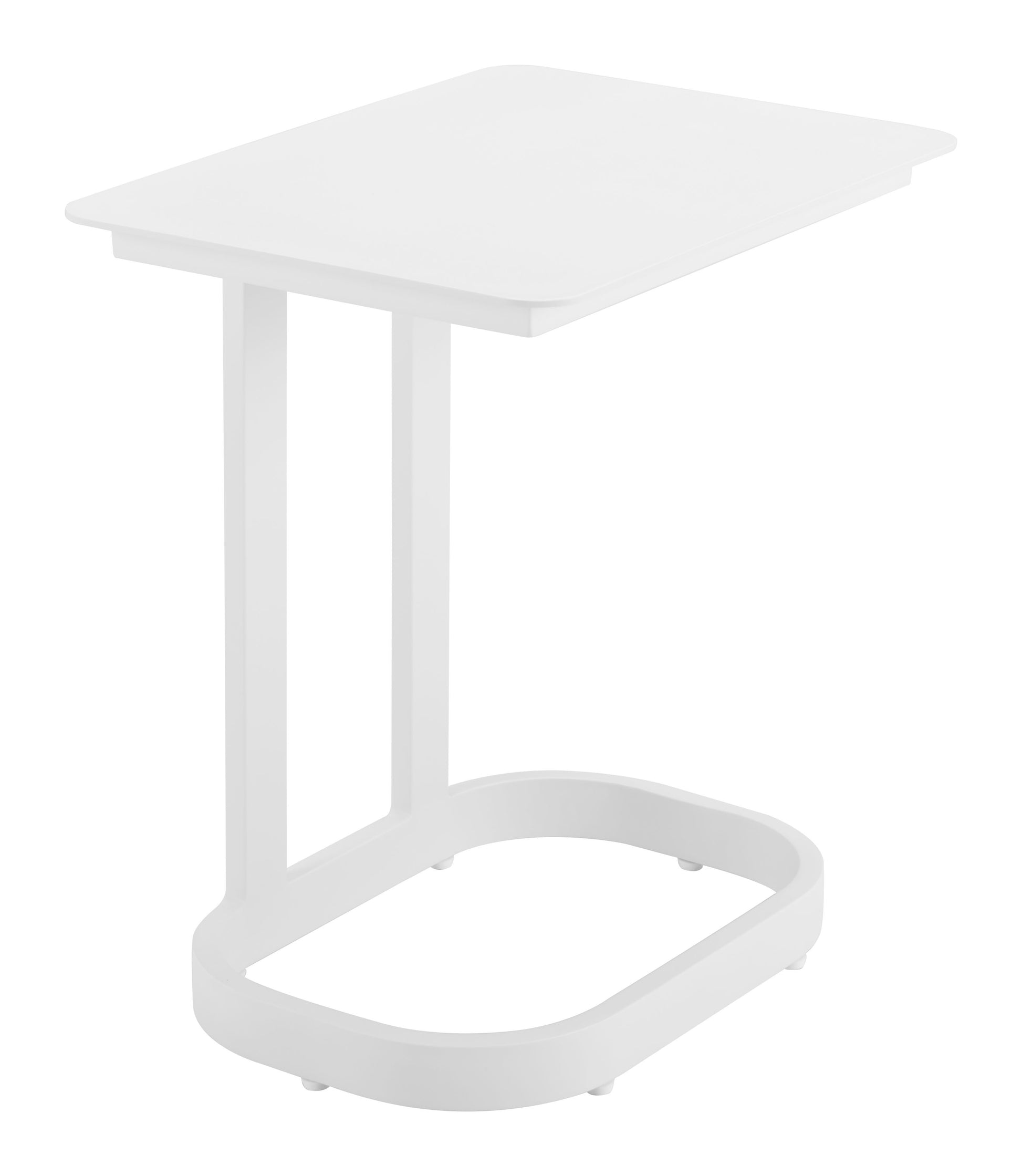 24" White Aluminum Pedestal End Table-4