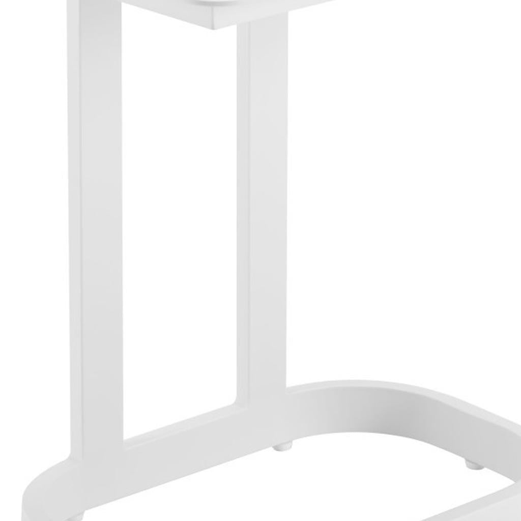 24" White Aluminum Pedestal End Table-6
