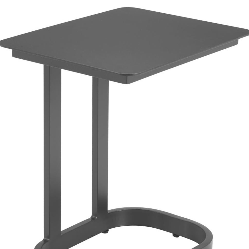 24" Black Aluminum Pedestal End Table-7