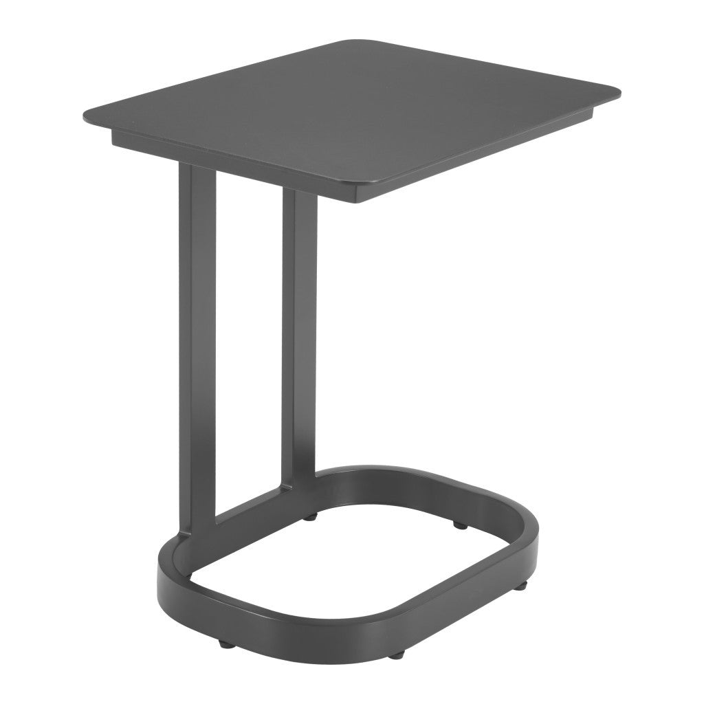 24" Black Aluminum Pedestal End Table-0