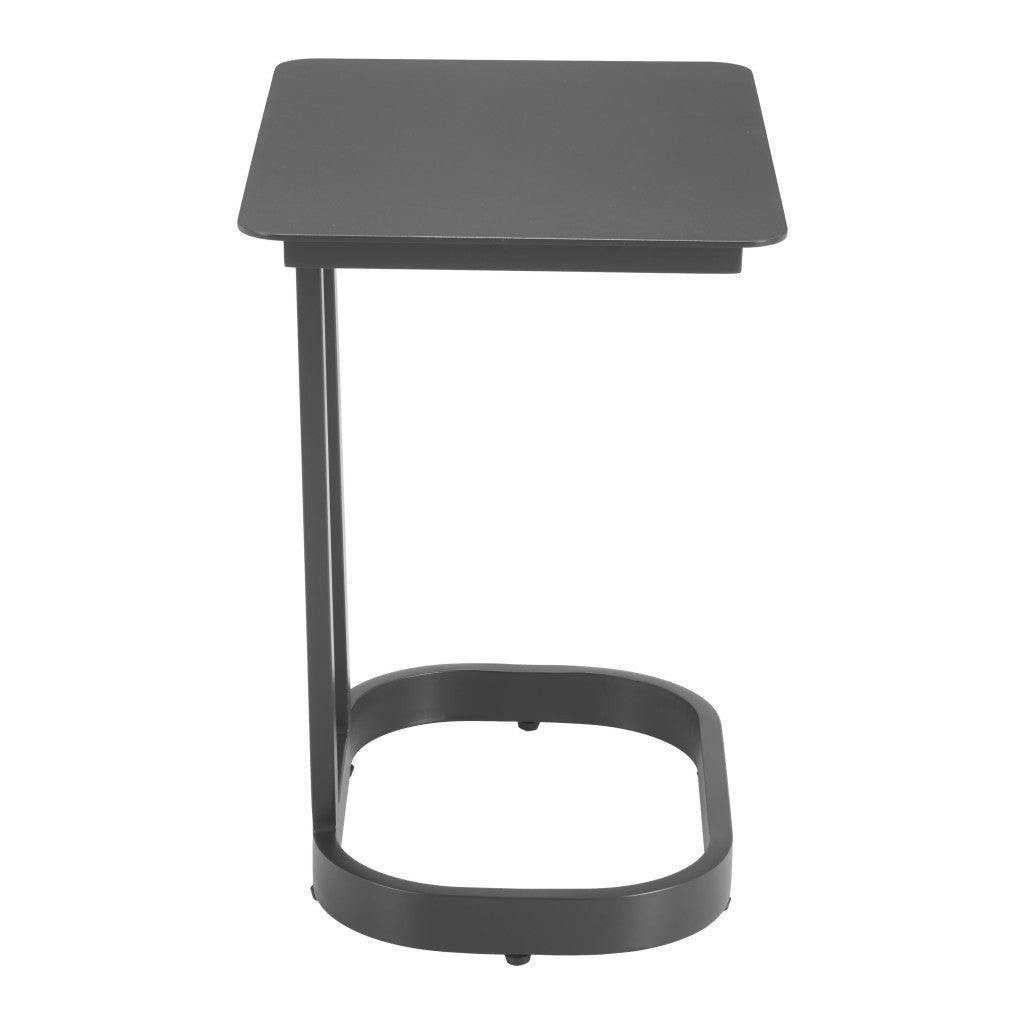 24" Black Aluminum Pedestal End Table-1