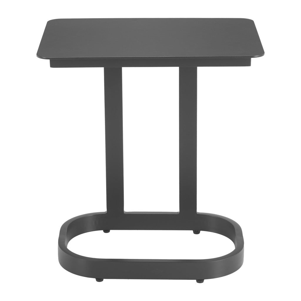 24" Black Aluminum Pedestal End Table-2
