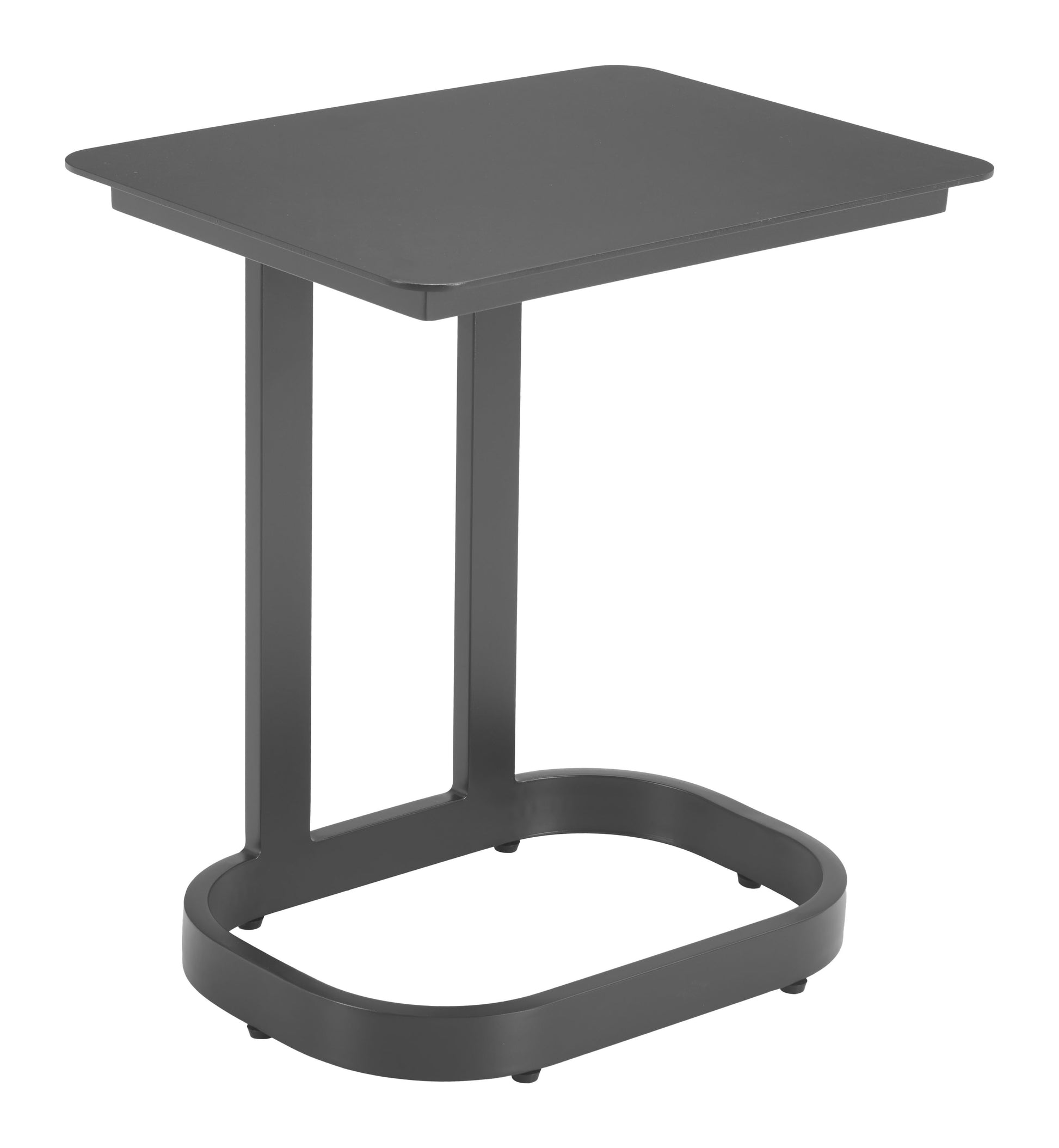 24" Black Aluminum Pedestal End Table-4