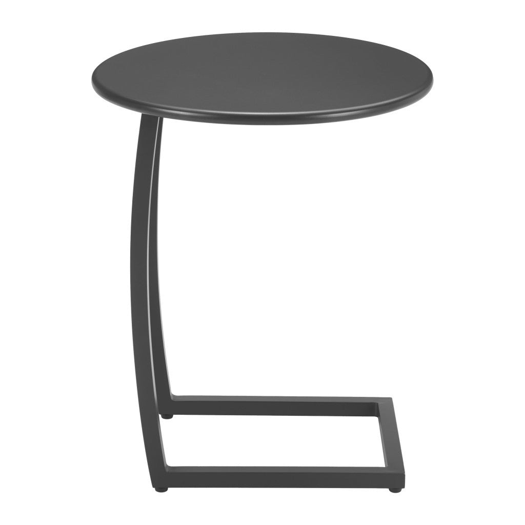 24" Black Aluminum Round Pedestal End Table-1