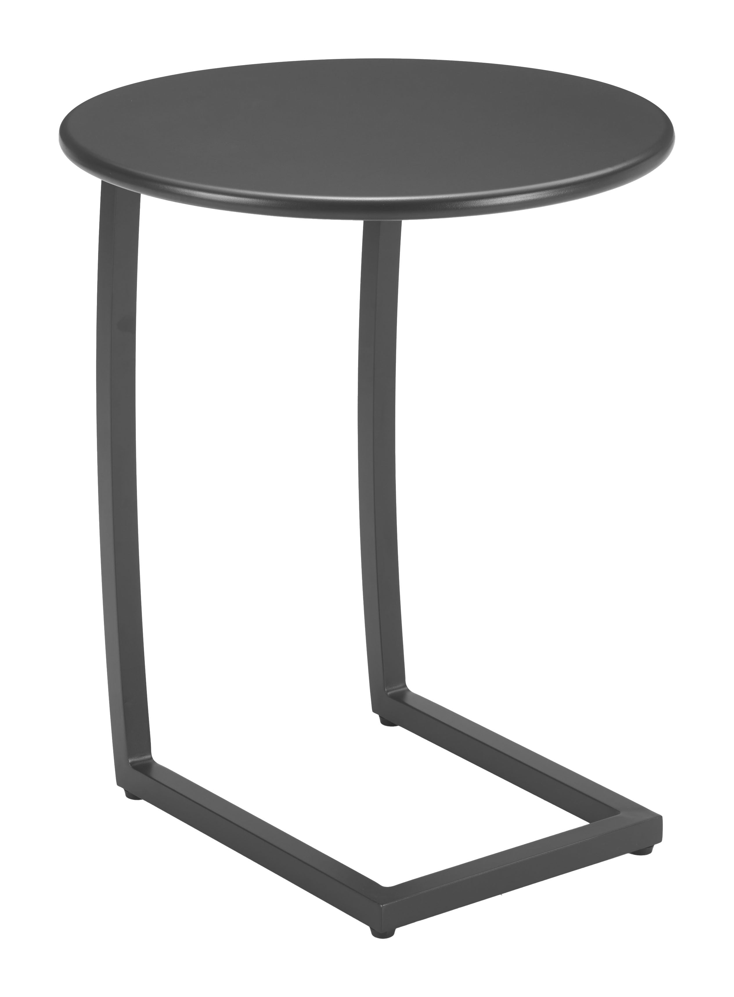 24" Black Aluminum Round Pedestal End Table-4