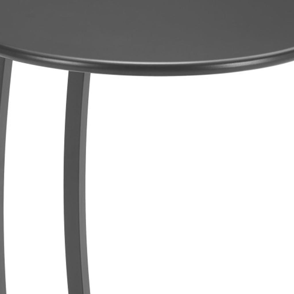 24" Black Aluminum Round Pedestal End Table-6