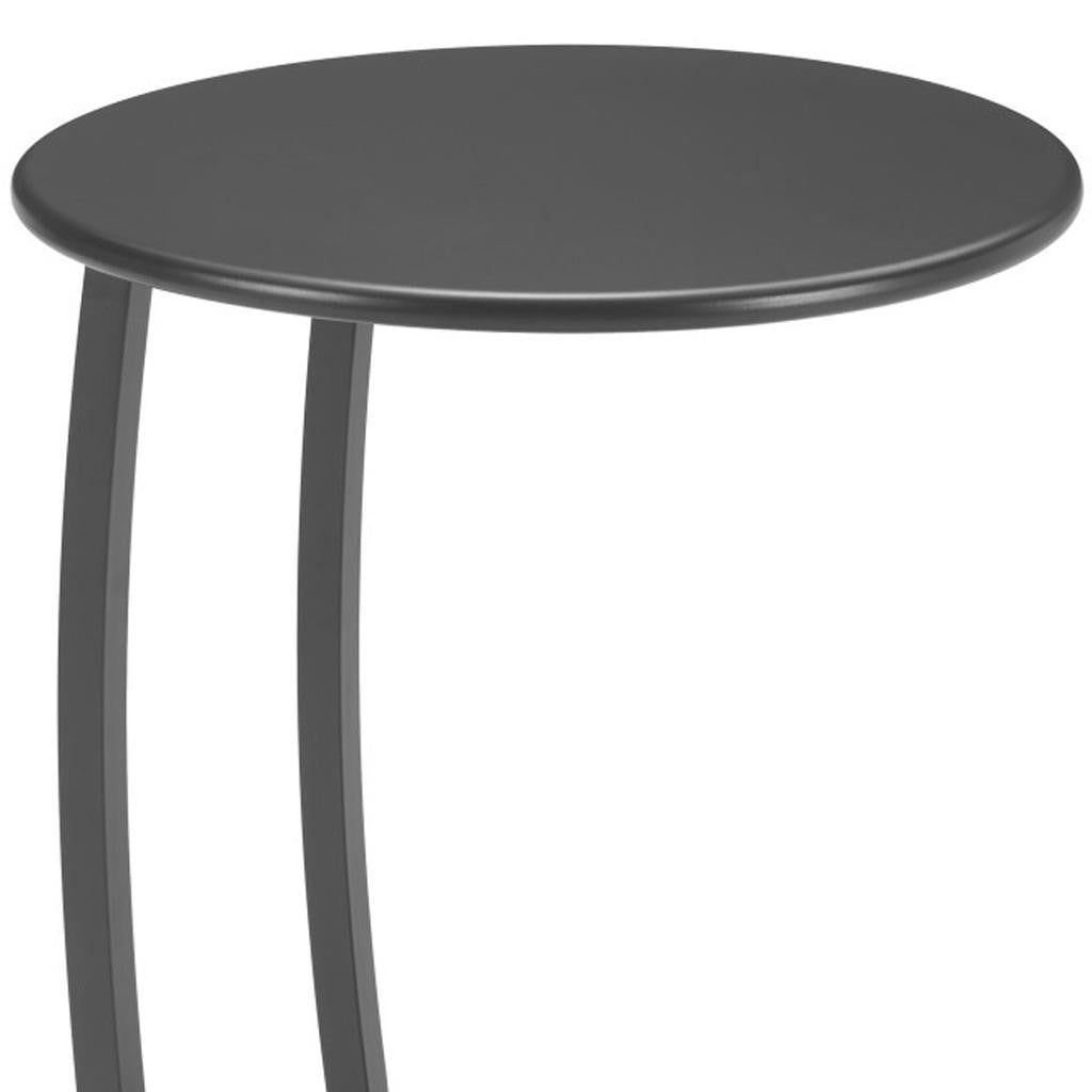 24" Black Aluminum Round Pedestal End Table-7
