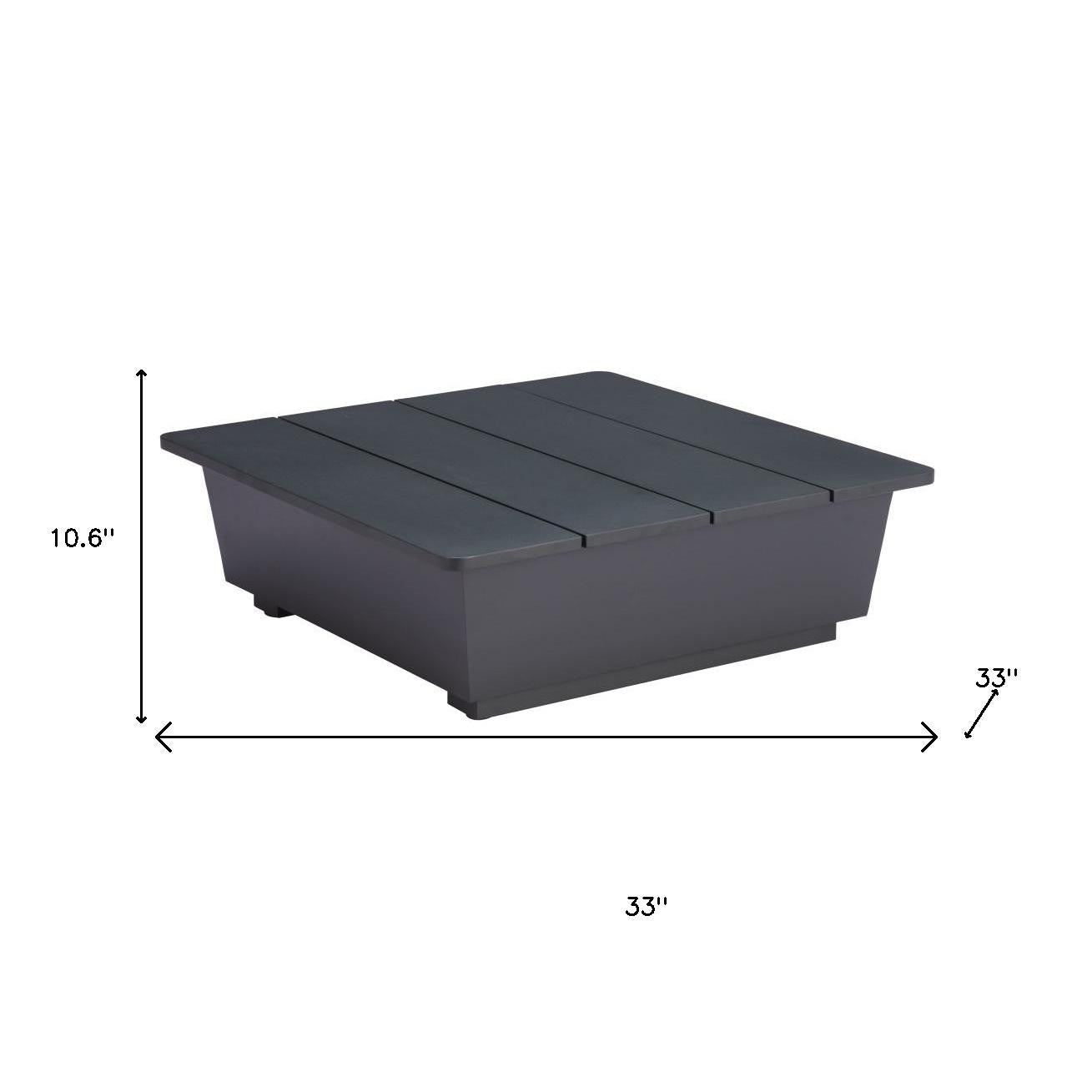 11" Black Aluminum Square Pedestal End Table-7