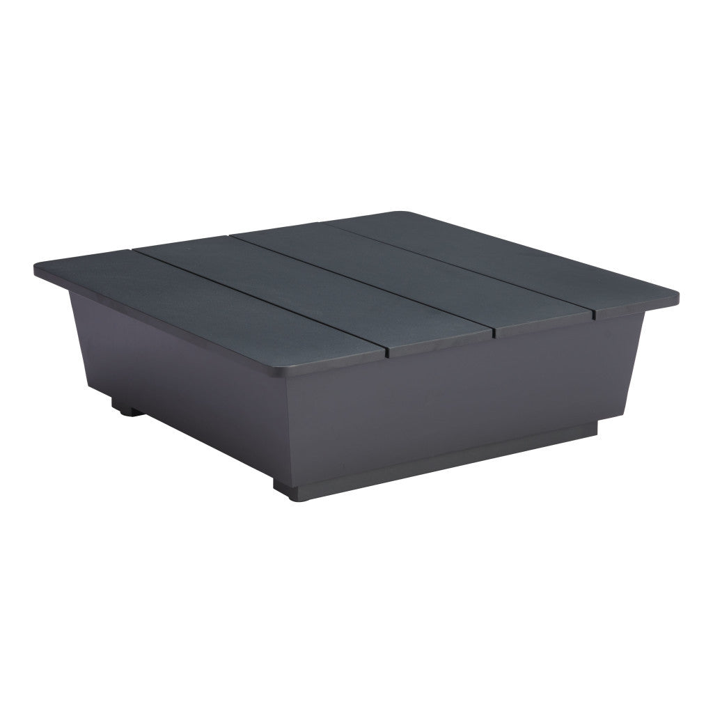 11" Black Aluminum Square Pedestal End Table-0