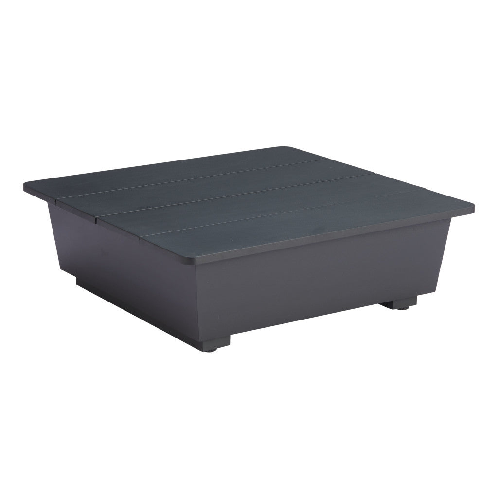 11" Black Aluminum Square Pedestal End Table-3