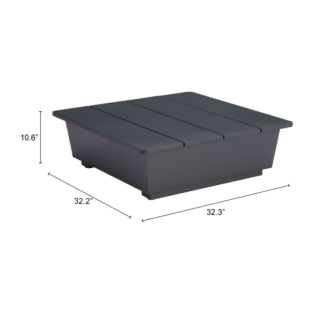 11" Black Aluminum Square Pedestal End Table-8