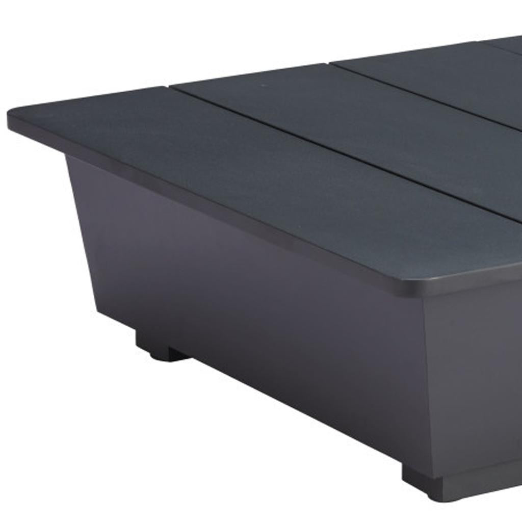 11" Black Aluminum Square Pedestal End Table-5