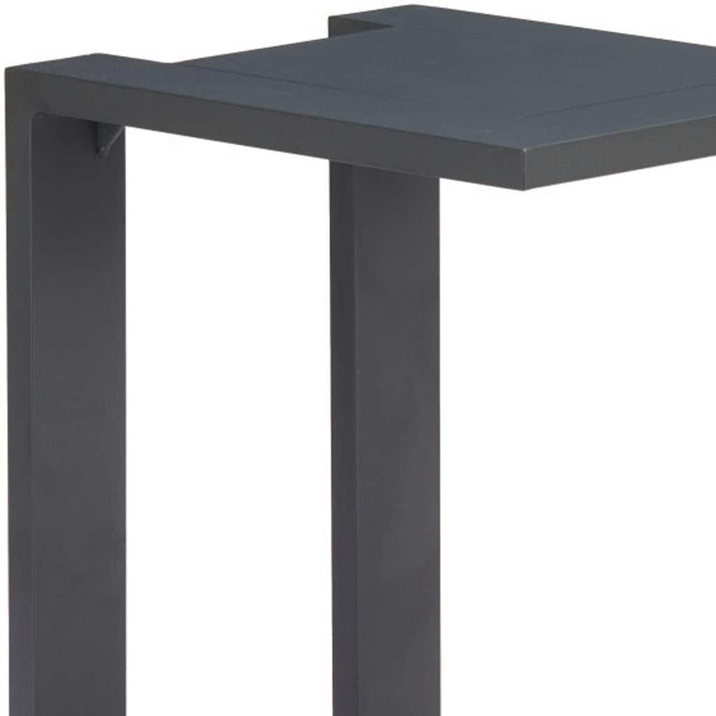 24" Black Aluminum Pedestal End Table-5