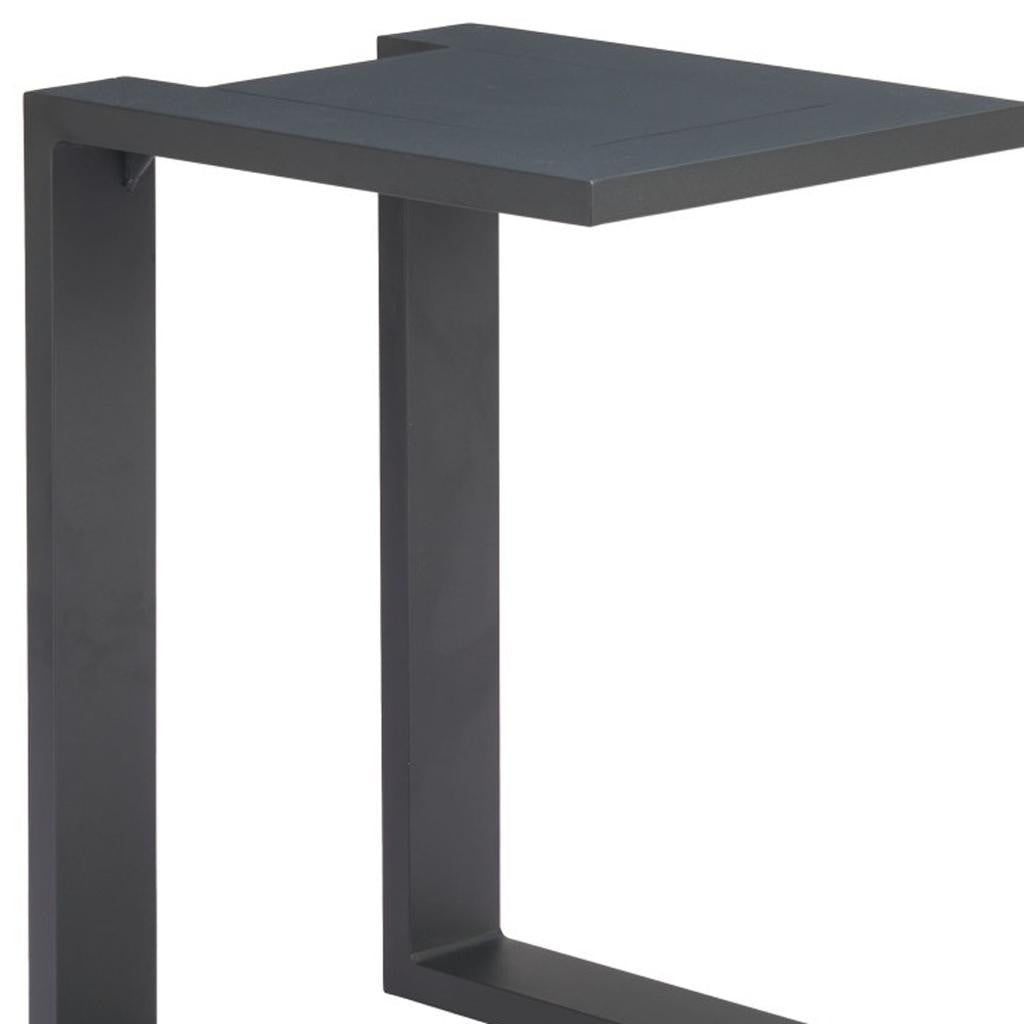 24" Black Aluminum Pedestal End Table-6