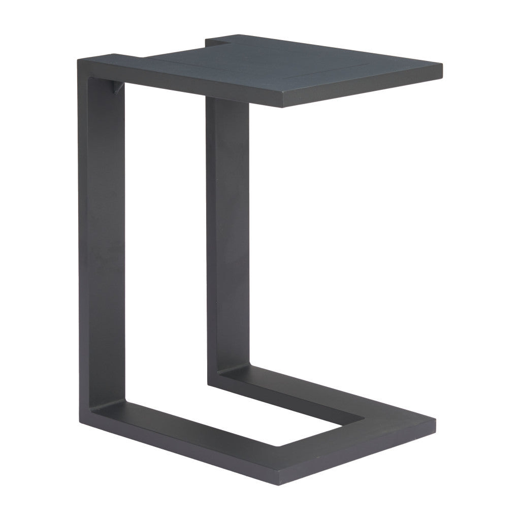 24" Black Aluminum Pedestal End Table-0