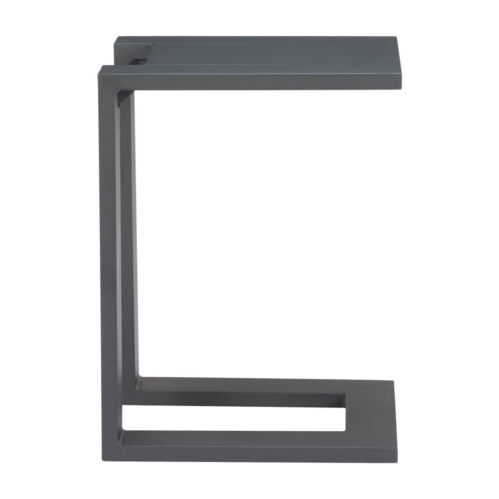 24" Black Aluminum Pedestal End Table-1