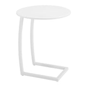 24" White Aluminum Round Pedestal End Table-0