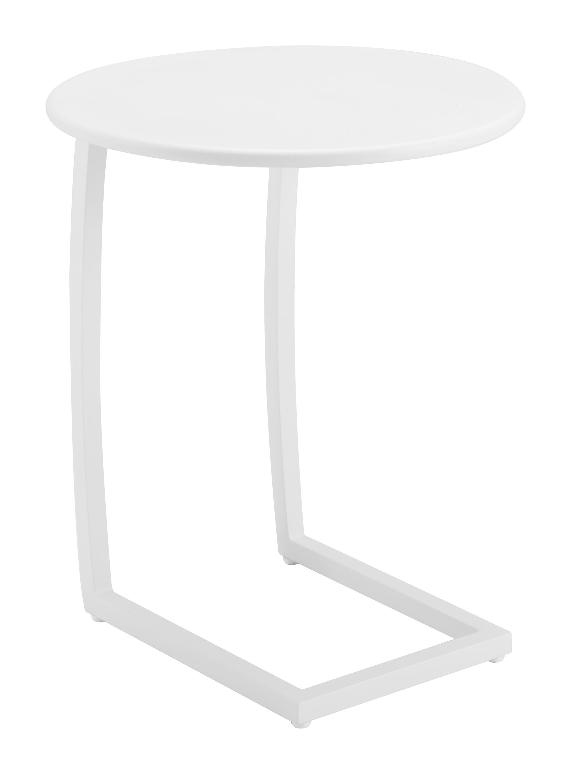 24" White Aluminum Round Pedestal End Table-4