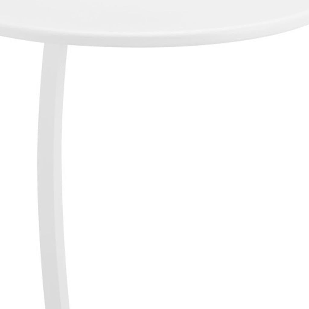 24" White Aluminum Round Pedestal End Table-6