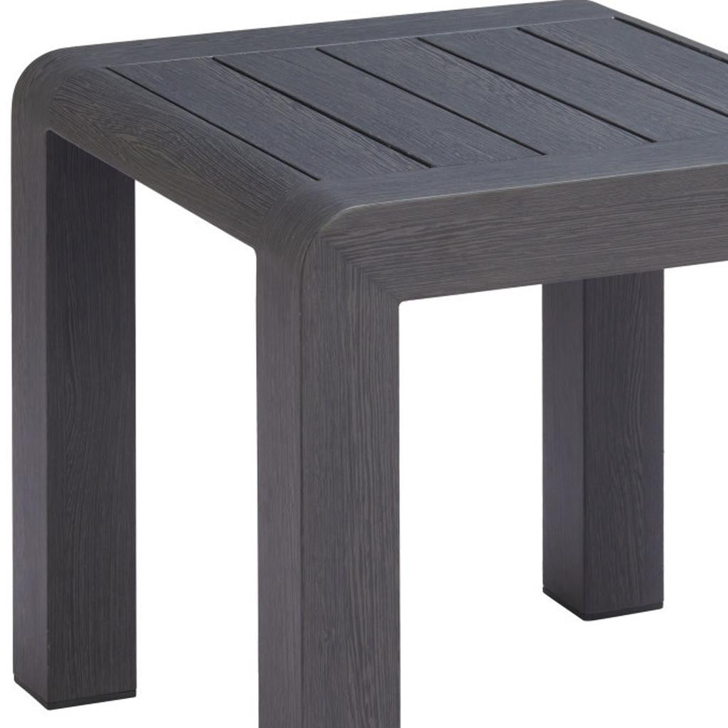 22" Black Aluminum Square Pedestal End Table-5