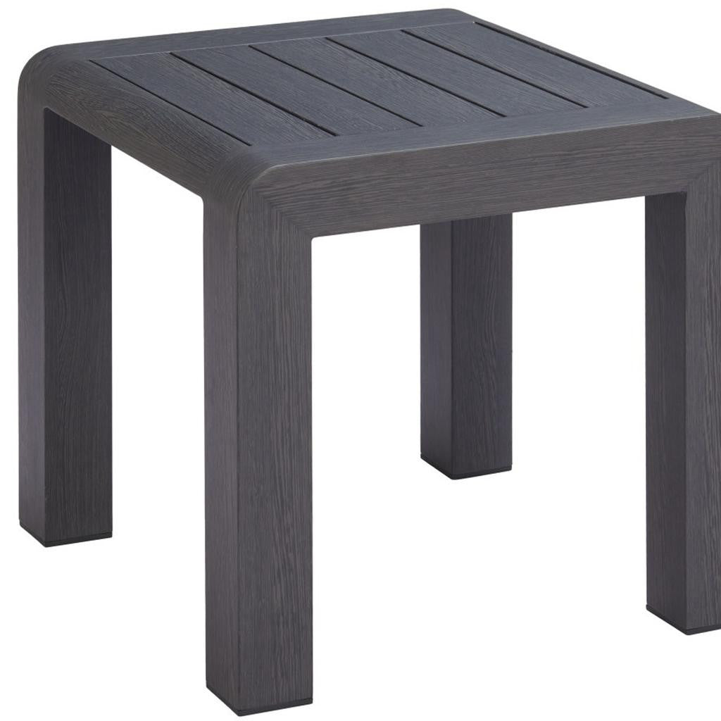 22" Black Aluminum Square Pedestal End Table-6
