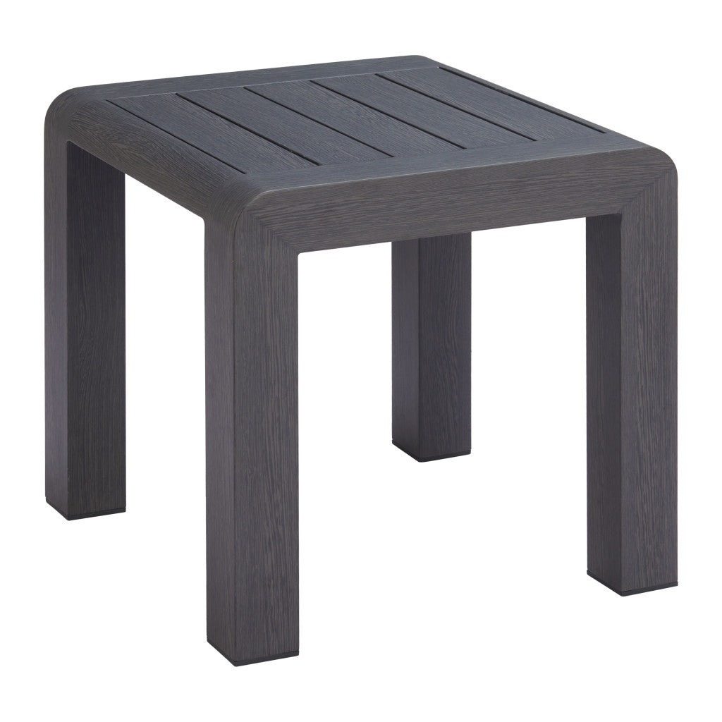 22" Black Aluminum Square Pedestal End Table-0