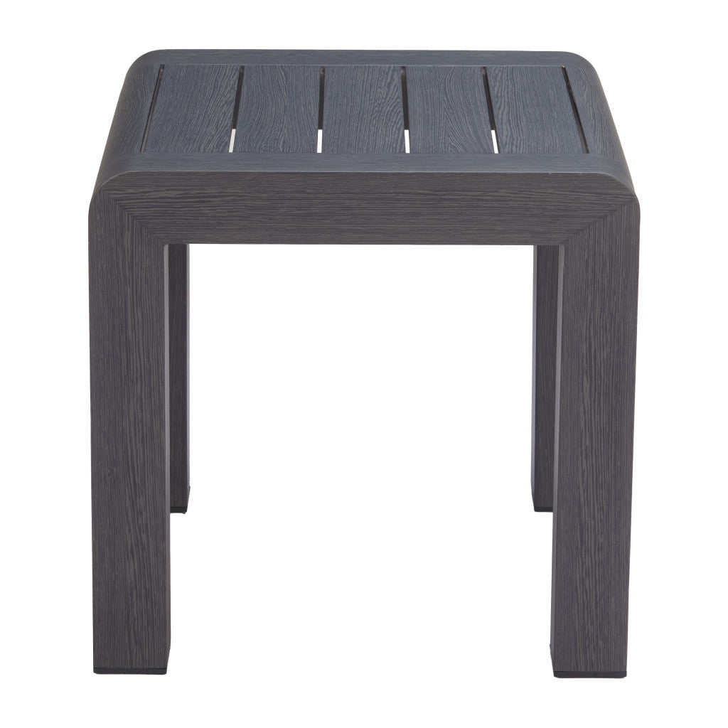 22" Black Aluminum Square Pedestal End Table-2