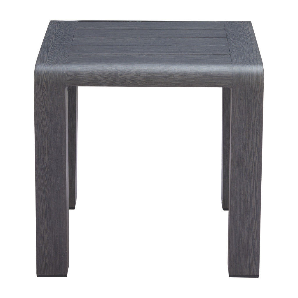 22" Black Aluminum Square Pedestal End Table-3