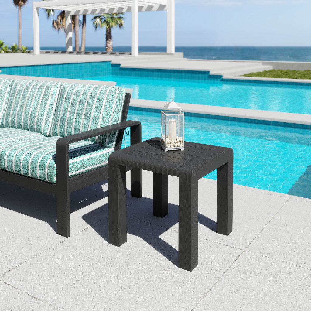 22" Black Aluminum Square Pedestal End Table-7