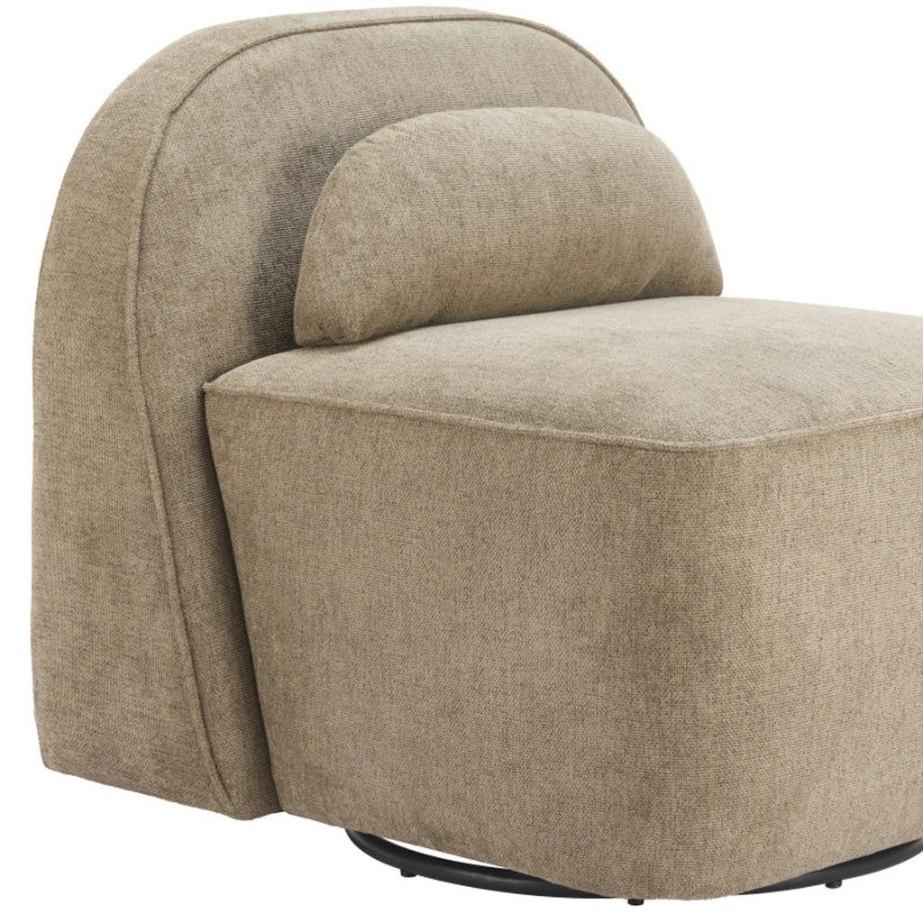 32" Brown Upholstered and Manufactured Wood Swivel Side Chair-6
