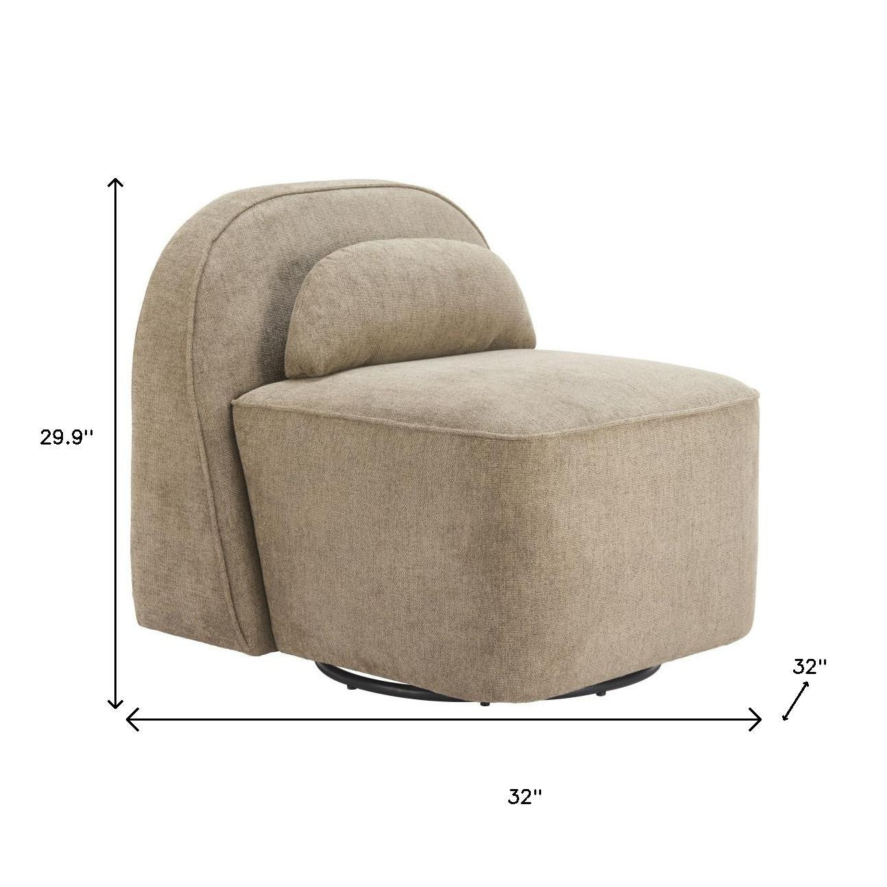 32" Brown Upholstered and Manufactured Wood Swivel Side Chair-8