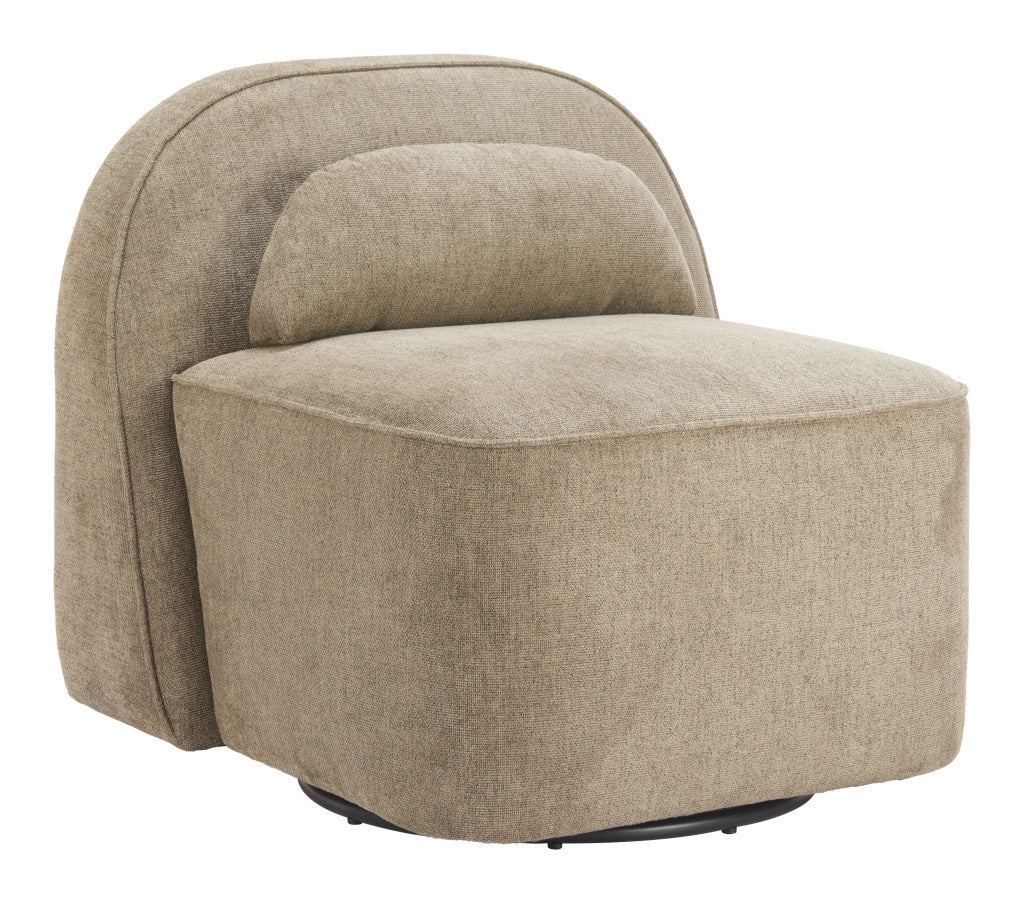 32" Brown Upholstered and Manufactured Wood Swivel Side Chair-4