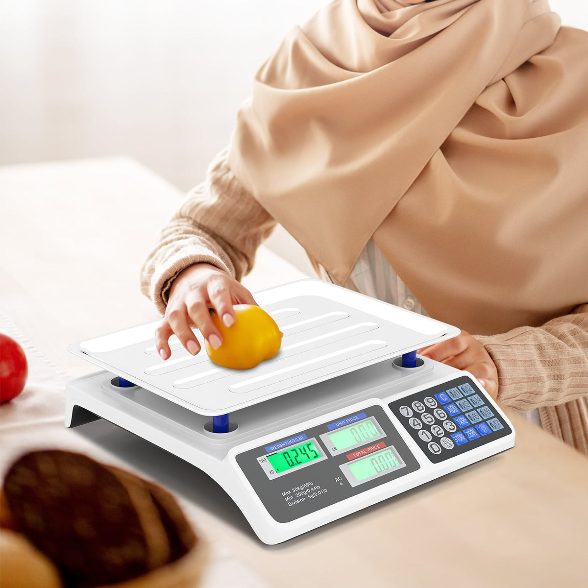 66lb Price Computing Scale Commercial Food Scale with Dual LCD Displays-Kitchen Tools-DECOROLALA